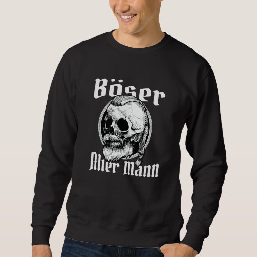 Evil Alter Mann Nordic Skull Grandpa Papa Viking Sweatshirt (Vorderseite)