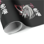 Evil Anime Sad Girl Otaku Japanisch Ästhetik Geschenkpapier (Rolleneckpunkt)