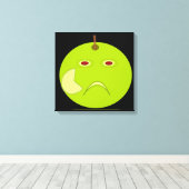 Evil Apple mit Scar Halloween Canvas Print Leinwanddruck (Insitu (Holzboden))