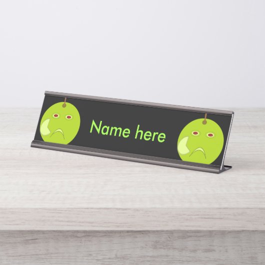 Evil Apple mit Scar Halloween Custom Desk Sign Schreibtischnamensplakette (Vorderseite )
