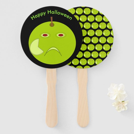 Evil Apple mit Scar Halloween Custom Hand Fan Fächer (Vorne und Hinten)