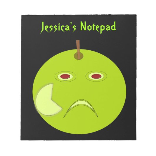 Evil Apple mit Scar Halloween Custom Notepad Notizblock (Vorderseite)