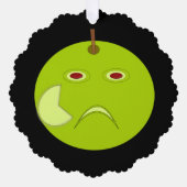 Evil Apple mit Scar Halloween Custom Ornament Karte (Vorderseite)
