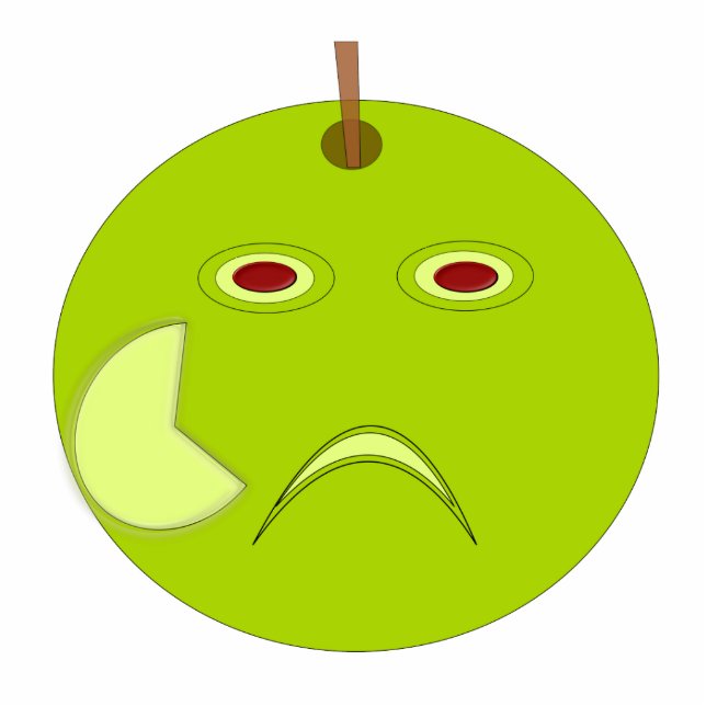 Evil Apple mit Scar Halloween Foto-Skulptur Freistehende Fotoskulptur (Vorne)