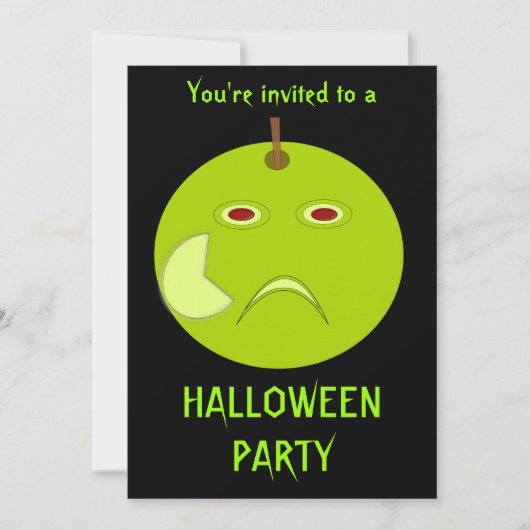 Evil Apple mit Scar Halloween-Party Custom Invite Einladung (Vorderseite)