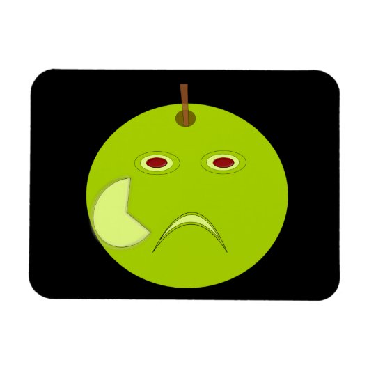 Evil Apple mit Scar Halloween Premium Magnet (Horizontal)