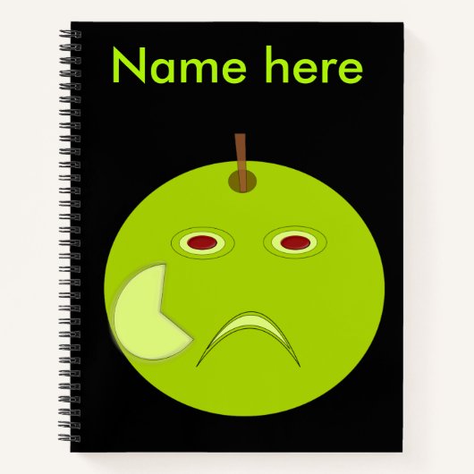 Evil Apple mit Scar Halloween Spiral Notebook Notizbuch (Vorderseite)