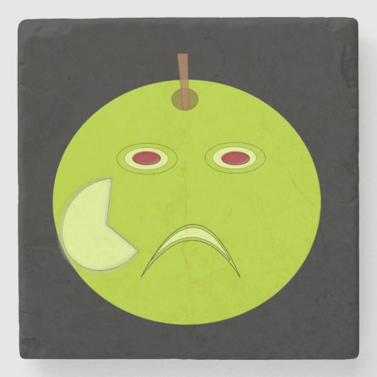 Evil Apple mit Scar Halloween Stone Untersetzer (Vorderseite)