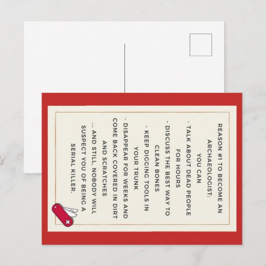 Evil Archeologist Motivation Postkarte (Vorne/Hinten)