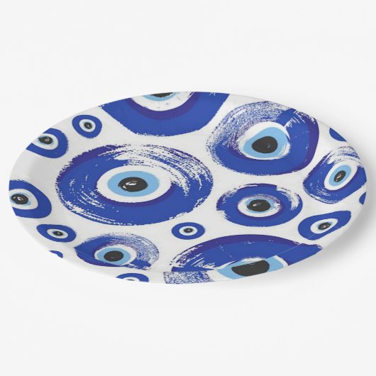 EVIL-Auge-Rundpapier-Teller Pappteller (Schrägansicht)