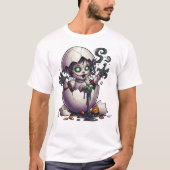 Evil Baby Witch Cracked Egg Halloween Tee (Vorderseite)