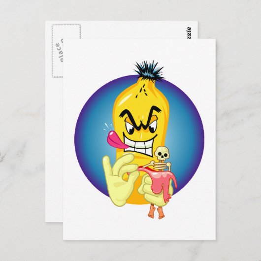 Evil Banana Peel Postkarte (Vorne/Hinten)