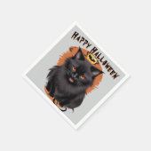 Evil Black Cat Halloween Paper Napkin Serviette (Ecke)