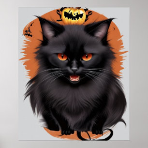 Evil Black Cat Poster Transparenter Hintergrund