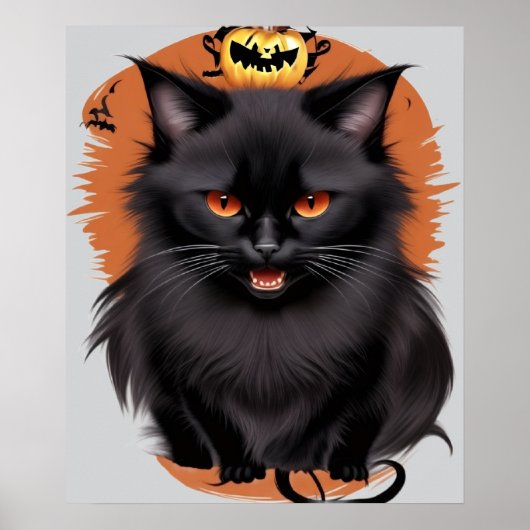 Evil Black Cat Poster Transparenter Hintergrund (Vorne)