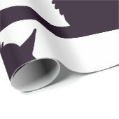 Evil Black Cat Silhouette mit Roten Augen Geschenkpapier (Rolleneckpunkt)