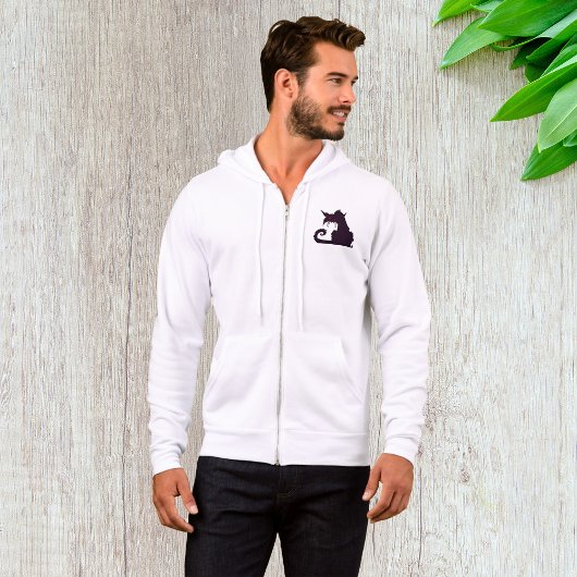 Evil Black Cat Silhouette mit Roten Augen Hoodie