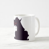 Evil Black Cat Silhouette mit Roten Augen Kaffeetasse (VorderseiteRechts)