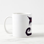 Evil Black Cat Silhouette mit Roten Augen Kaffeetasse (Links)