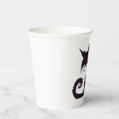 Evil Black Cat Silhouette mit Roten Augen Pappbecher (Rechts)