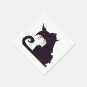 Evil Black Cat Silhouette mit Roten Augen Serviette (Ecke)
