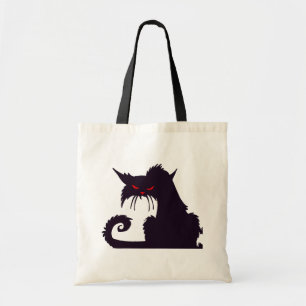 Evil Black Cat Silhouette mit Roten Augen Tragetasche