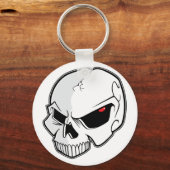 Evil Blood Red Eyeballs Skull Schlüsselanhänger (Vorderseite)