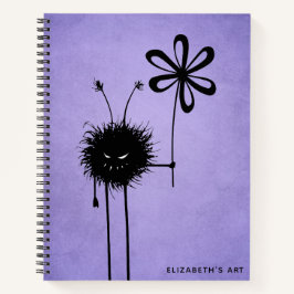 Evil Blume Bug Lila Goth Name Sketchbook Notizblock
