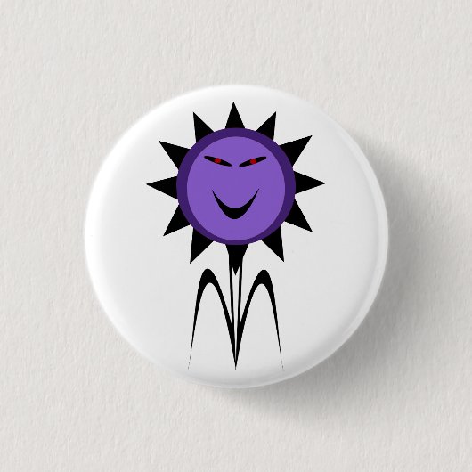 Evil Blume Kawaii Goth Halloween Button (Vorderseite)