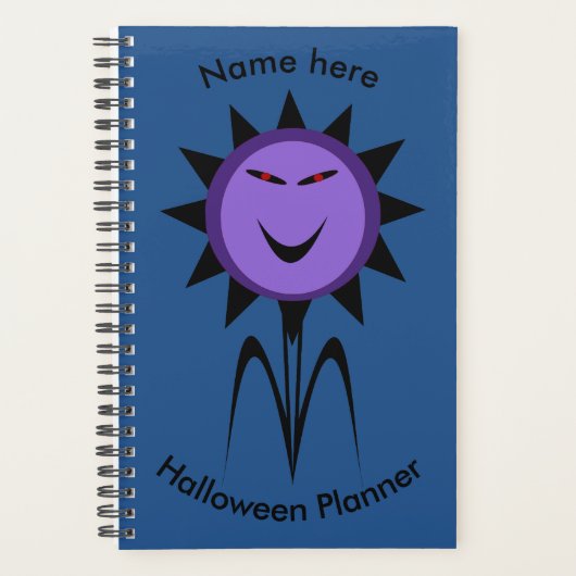 Evil Blume Kawaii Goth Halloween Custom Planer (Vorderseite)