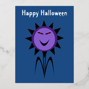 Evil Blume Kawaii Goth Halloween Folien Feiertagspostkarte