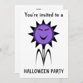 Evil Blume Kawaii Goth Halloween-Party Customiz Einladung (Vorne/Hinten)