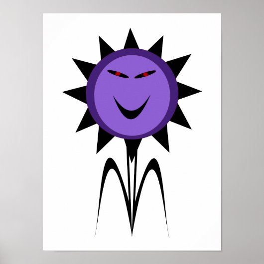 Evil Blume Kawaii Goth Halloween Poster (Vorne)