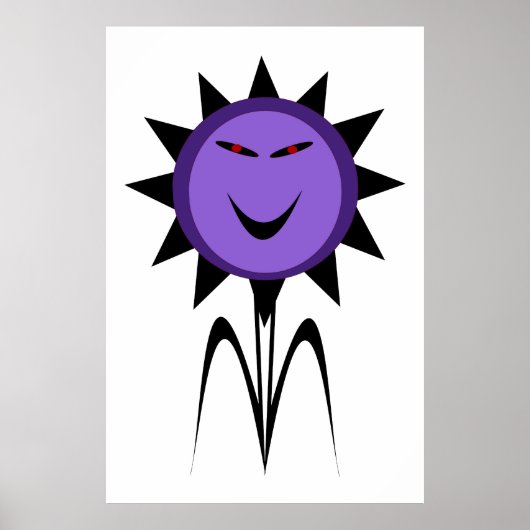 Evil Blume Kawaii Goth Halloween Poster (Vorne)