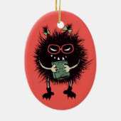 Evil Book Lover Character - Edgy Reading Keramik Ornament (Hinten)