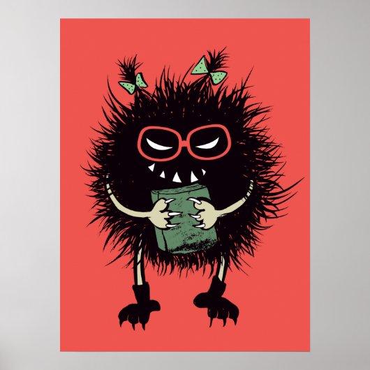 Evil Book Lover Character - Edgy Reading Poster (Vorne)