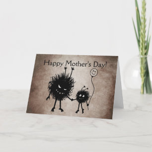 Evil Cartoon Bug Gothic Mother Day Karte
