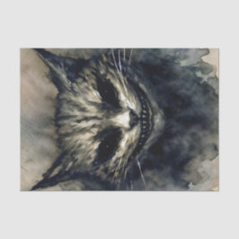 Evil Cat Lächeln Wasserfarben Artwork Seidenpapier