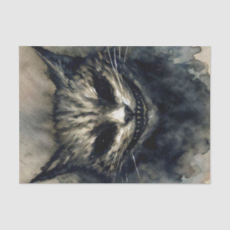 Evil Cat Lächeln Wasserfarben Artwork Seidenpapier