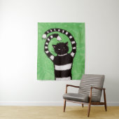 Evil Cat Nature Lover Spring Green Wandteppich (Beispiel)