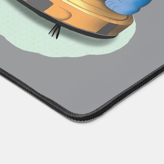 Evil Cat on Robot Vacuum Schreibtischunterlage (Ecke)