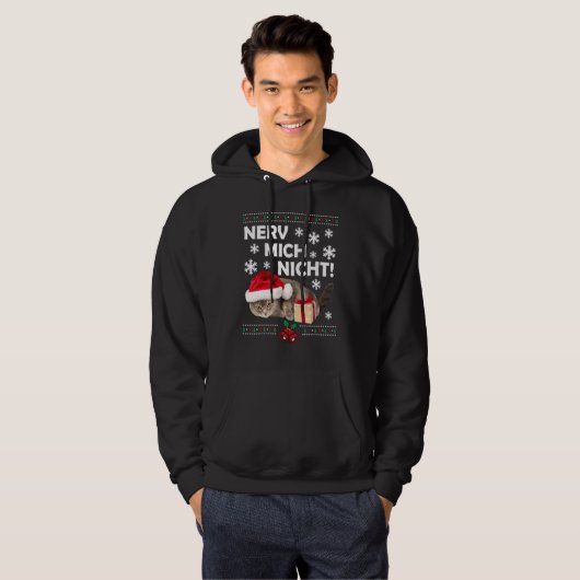 Evil Cat Santa Ugly Weihnachten Sad Cat Xmas Hoodie (Vorne ganz)
