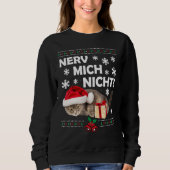 Evil Cat Santa Ugly Weihnachten Sad Cat Xmas Sweatshirt (Vorderseite)