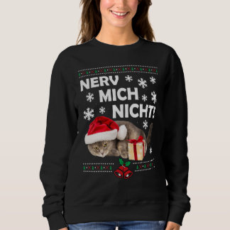 Evil Cat Santa Ugly Weihnachten Sad Cat Xmas Sweatshirt