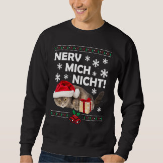 Evil Cat Santa Ugly Weihnachten Sad Cat Xmas Sweatshirt