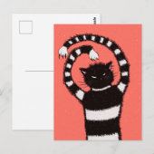 Evil Cat Winter Snowflakes Postkarte (Vorne/Hinten)