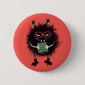 Evil Character Gothic Book Lover Button (Vorderseite)