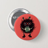 Evil Character Gothic Book Lover Button (Vorne & Hinten)