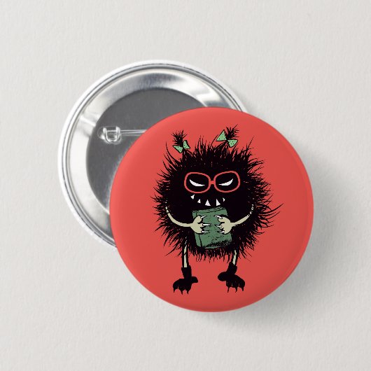 Evil Character Gothic Book Lover Button (Vorne & Hinten)