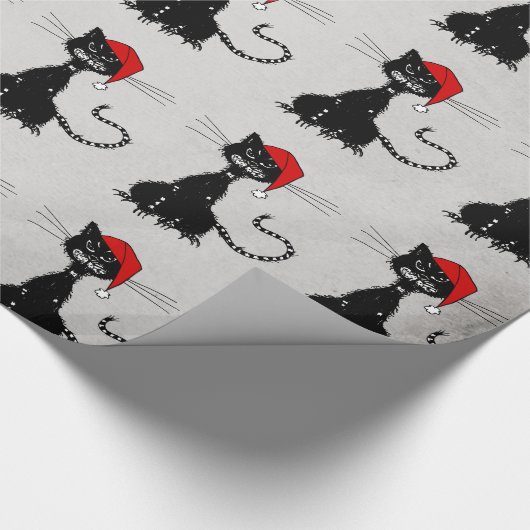 Evil Christmas Black Cat Geschenkpapier (Ecke)